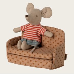 Maileg - Sovesofa t. dukkehus lyser�d m. prikker