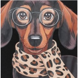 Marta Du Chateau - MdcInge Tee - Sort T-shirt m. Hundeprint