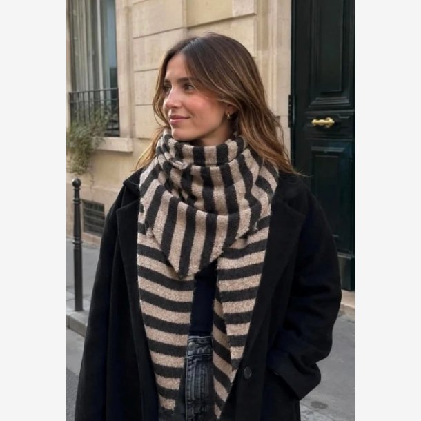 Lisbeth Merrild - T�rkl�de trekanten m. striber Brun/taupe