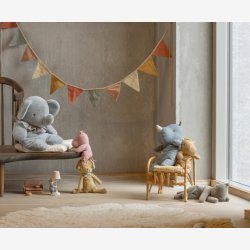 Maileg - N�sehorn St�vet bl� H:34 cm.