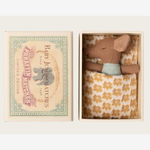 Maileg - Babymus i t�ndstik�ske Bl� H:10 cm.