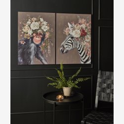 Speedtsberg - Lei maleri/billede Abe m/blomster 50 x 70 cm.