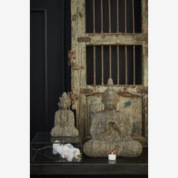 Speedtsberg - Figur Buddha m/trstruktur poly H: 30cm. 