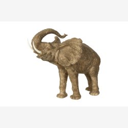 Speedtsberg - Elefant figur m/trstruktur Poly H: 31 L: 38 cm.