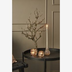 Speedtsberg - fyrfadsstage/Lysestage m/bobler &amp; marmor effekt H: 8,5 D: 8 cm. Glas