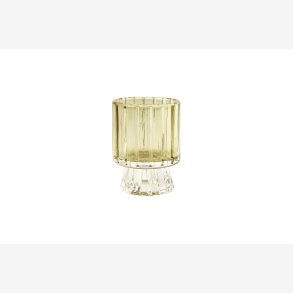 Speedtsberg - Vendbar Lysestage t/fyrfadslys & kronelys Lysegrn D: 6 H: 8 cm. Glas