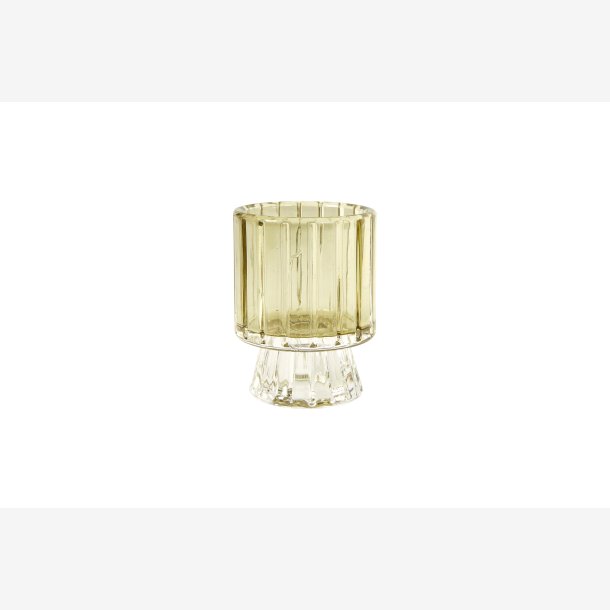 Speedtsberg - Vendbar Lysestage t/fyrfadslys &amp; kronelys Lysegrn D: 6 H: 8 cm. Glas