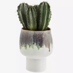 Madam Stoltz urtepotteskjuler p fod hvid, lilla &amp; grn