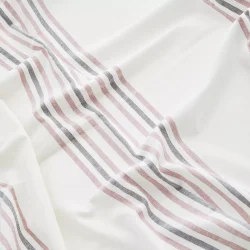 Madam Stoltz Hammam hndklde stribet off white/rosa/gr 100x180 cm. 