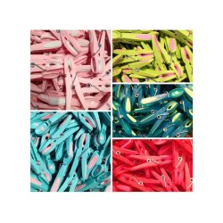 Notre Dame Tjklemme aqua m/lys pink blomst