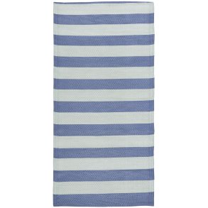 Ib Laursen Udendrs gulvtppe bl/lilla striber 90x180 cm.