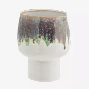 Madam Stoltz urtepotteskjuler p fod hvid, lilla & grn