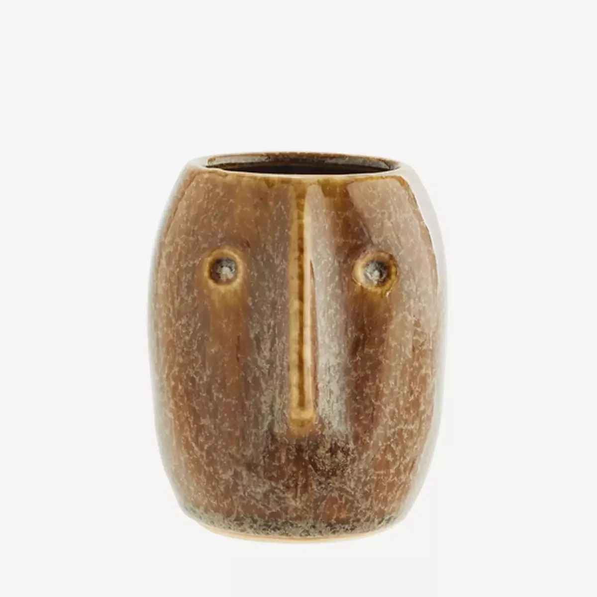 Vært for uddøde storhedsvanvid Madam Stoltz keramik vase m/ansigt brun - Madam Stoltz Vaser - My Cozy House