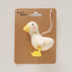 H�ngende g�s figur Jern, uld, polyester Beige B:4 H:7 cm