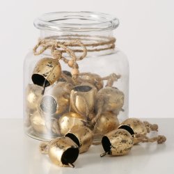 Jule Bjlde m/jute snor - Antik Guld H: 6 cm. 