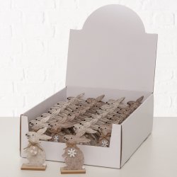 Kanin figur Hvid/Brun Krydsfiner, polyester D:7,7 B:3,7 H:12cm