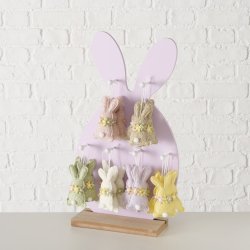 H�ngende kanin figur Leveres assorteret polyester B:3 H:11cm bl�, gr�n, rosa, lilla, Cremehvid, gul