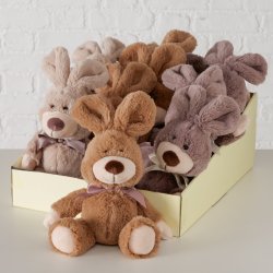 Kanin Krammedyr m/sljfe H: 24 cm. - Flere Farver