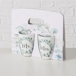 Bryllupsgave S�t m/tekst Mr &amp; Mrs Porcel�n 330ml S�t.