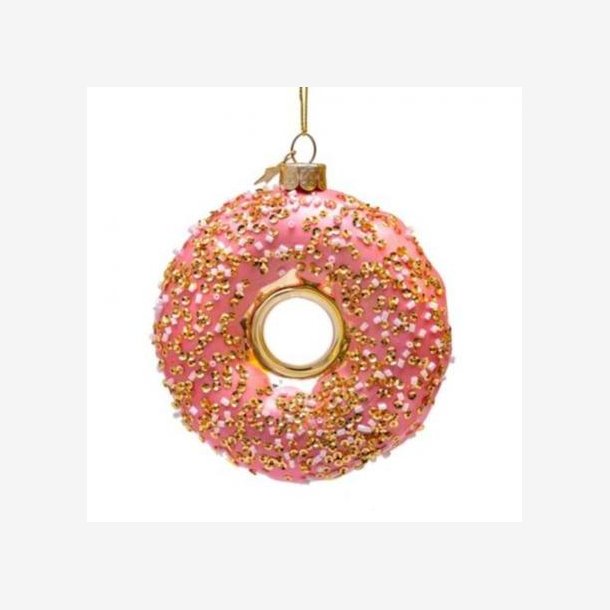Vondels - Glaskugle Donut guld/pink 11 cm