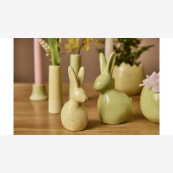 La Vida - Kanin Keramik H:14 cm Gul/Gr�n 2 Varianter