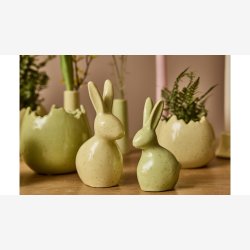 La Vida - Kanin Keramik H:14 cm Gul/Gr�n 2 Varianter