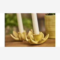 La Vida - Lysestage Blomsterdesign 5x10cm. Gul