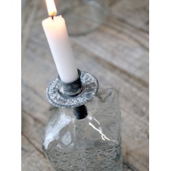 Chic Antique lysholder til flaske zink look