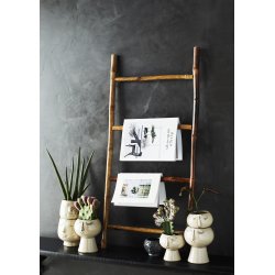 Madam Stoltz - Urtepotte m/ansigt Stentj Beige H: 14 cm.