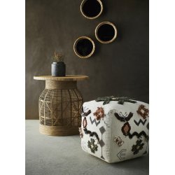 Madam Stoltz - Rundt bambusspejl  27 cm