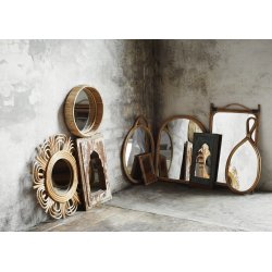 Madam Stoltz - Rundt bambusspejl � 45 cm