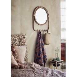 Madam Stoltz - bambusspejl m/knager H 60,5 B 47 cm