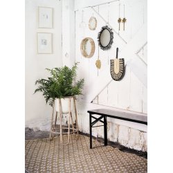 Madam Stoltz - Rundt bambusspejl  27 cm