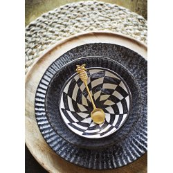 Madam Stoltz - Stentjstallerken i sort  21,5 cm