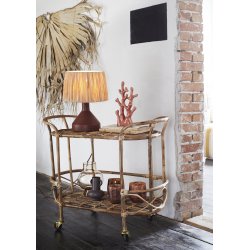 Madam Stoltz - Glasvase m/bobler, light amber H 22 cm