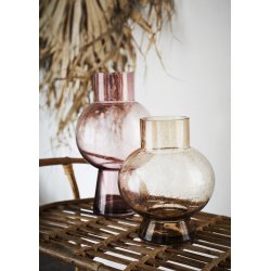 Madam Stoltz - Glasvase m/bobler, light amber H 22 cm