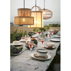 Madam Stoltz - Rattan loftlampe i flet D 48 H28,5 cm