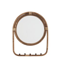 Madam Stoltz - bambusspejl m/knager H 60,5 B 47 cm