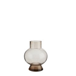 Madam Stoltz - Glasvase m/bobler, light amber H 22 cm