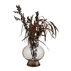 Madam Stoltz - Glasvase m/bobler, light amber H 22 cm