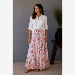 Marta Du Chateau -  MdcPrincess Lang Nederdel Rosa/Blomsterm�nster Onesize