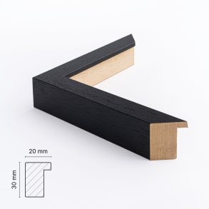 By ADJ - Trramme i massivt eg 20mm brd 21x29,7cm (A4), Sort