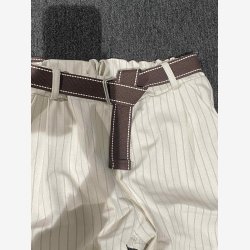 Buks m. strib og b�lte Beige Onesize 65%viscose, 30%nylon, 5%elastic