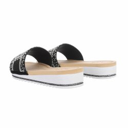 OLGA - Slip-on Sandal m/tekst "AMORE" Sort