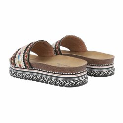 OLGA - Slip-In Sandal m/broderi Sort