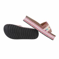 OLGA - Slip-In Sandal m/broderi Fuchsia