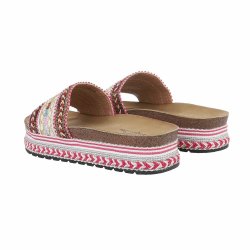 OLGA - Slip-In Sandal m/broderi Fuchsia