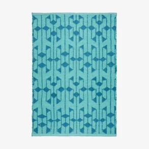 Skinbjerg vendbart tppe genbrugsplast bl og turkis 120x180 cm.