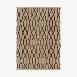 Skinbjerg vendbart tppe genbrugsplast brun og beige 60x90 cm.