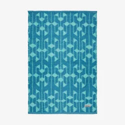 Skinbjerg vendbart tppe genbrugsplast bl og turkis 65x135 cm.